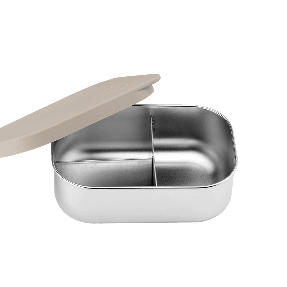 AYA&IDA lunch box madkasse 900 ml cream beige rustfrit stål med ruminddeling