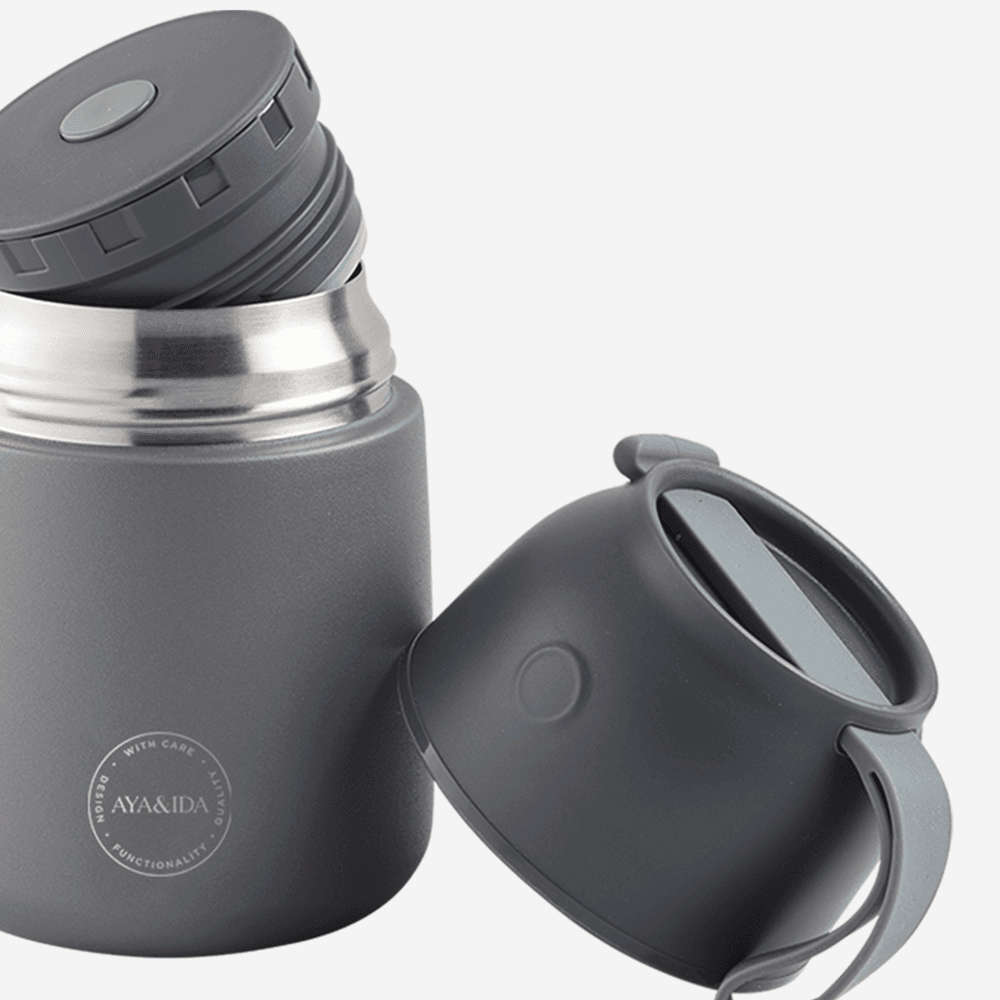 AYA&IDA Food’ie madbeholder - Dark Grey - 500 ML