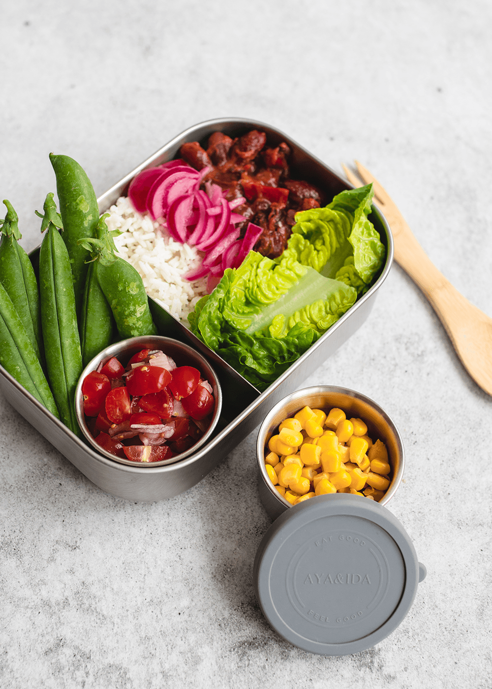 AYA&IDA Lunch Box - Dark Grey - 1000 ML