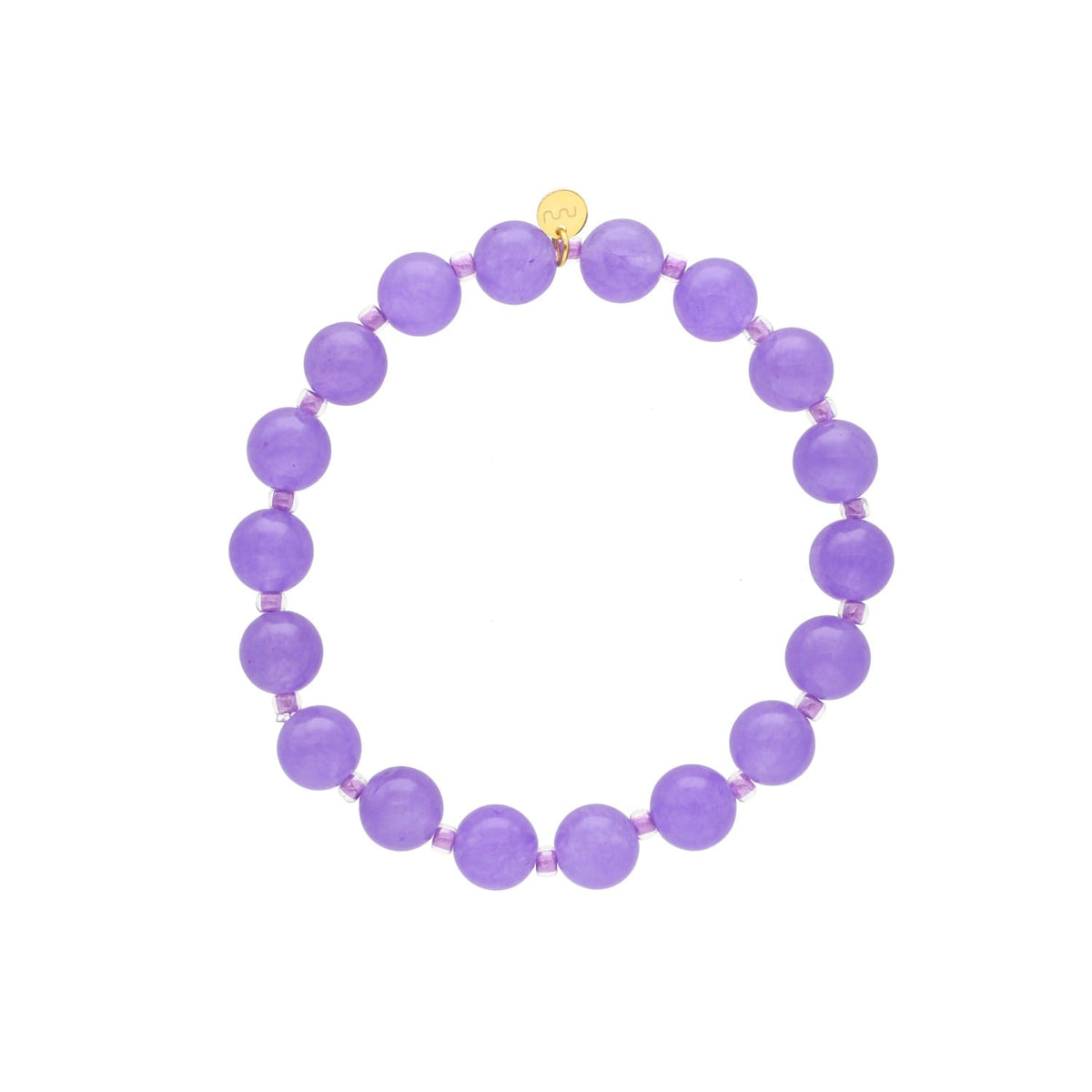 Jasmin Armbånd i 18k forgyldt sterling sølv med lavendel lilla jade og glasperler fra Nuni Copenhagen
