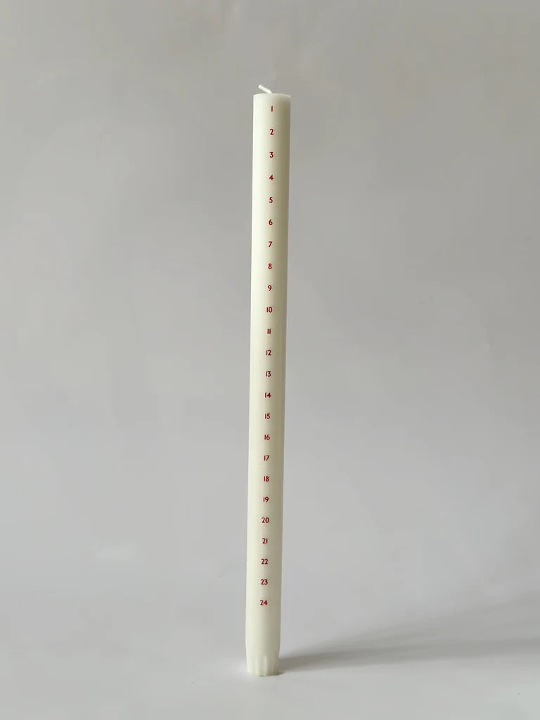 Kalenderlys Ø2,2 cm – Røde tal