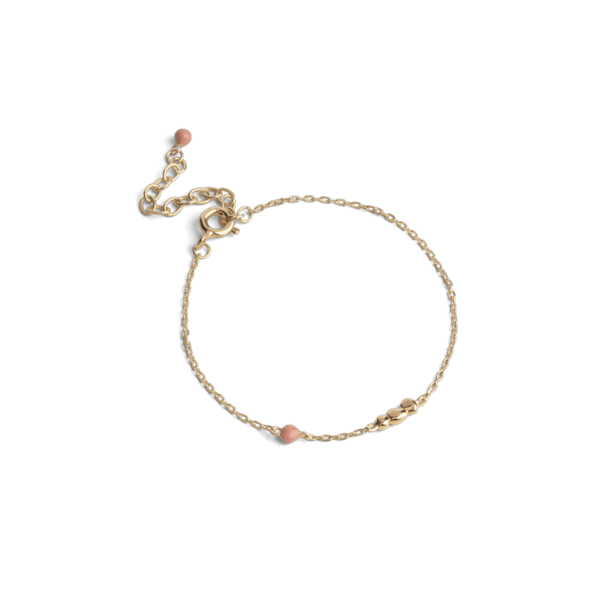 ENAMEL Copenhagen Nara armbånd i coral med forgyldt kæde
