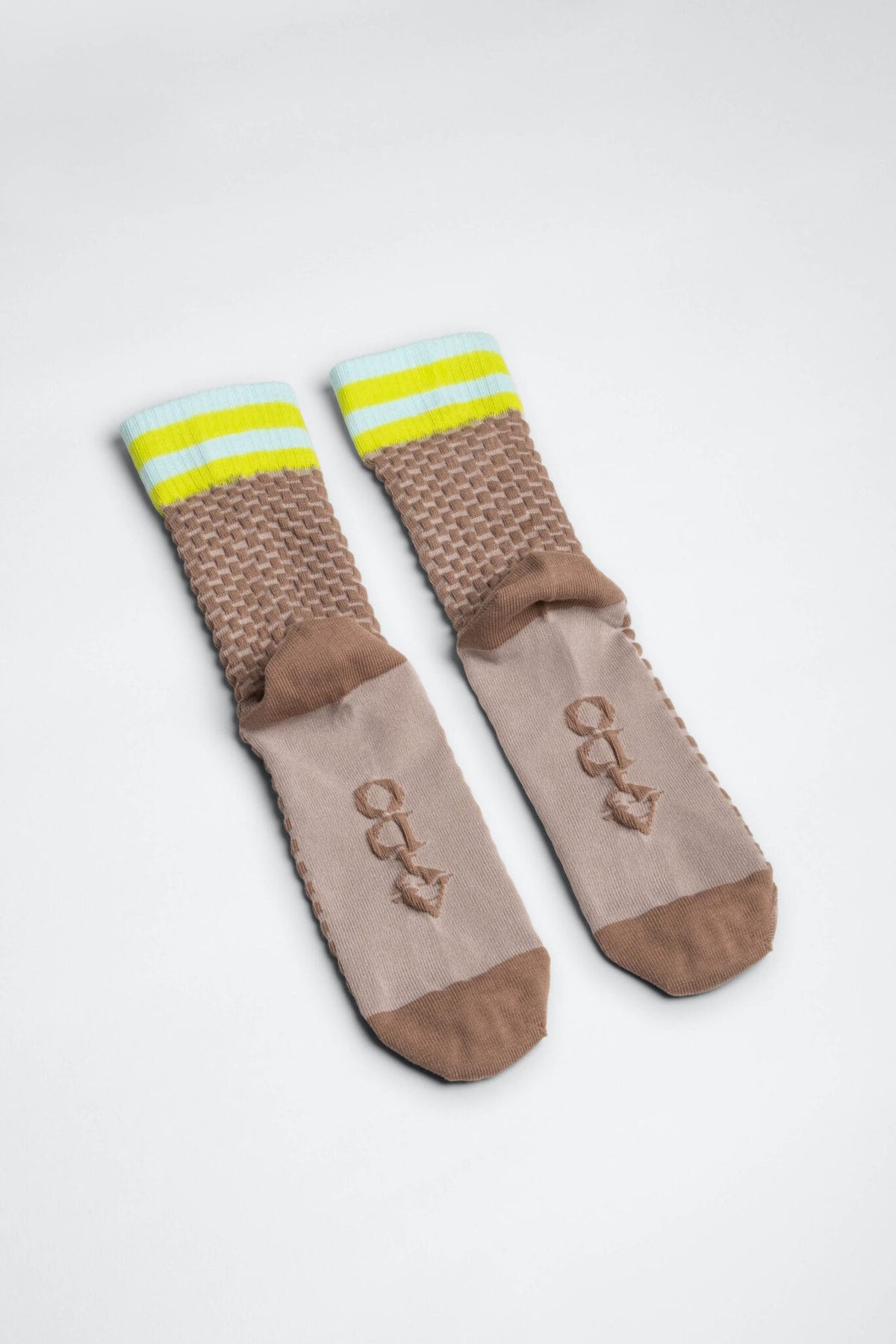 Aydo Studio Amsterdam gråbrune strømper 36-40 tekstureret strik