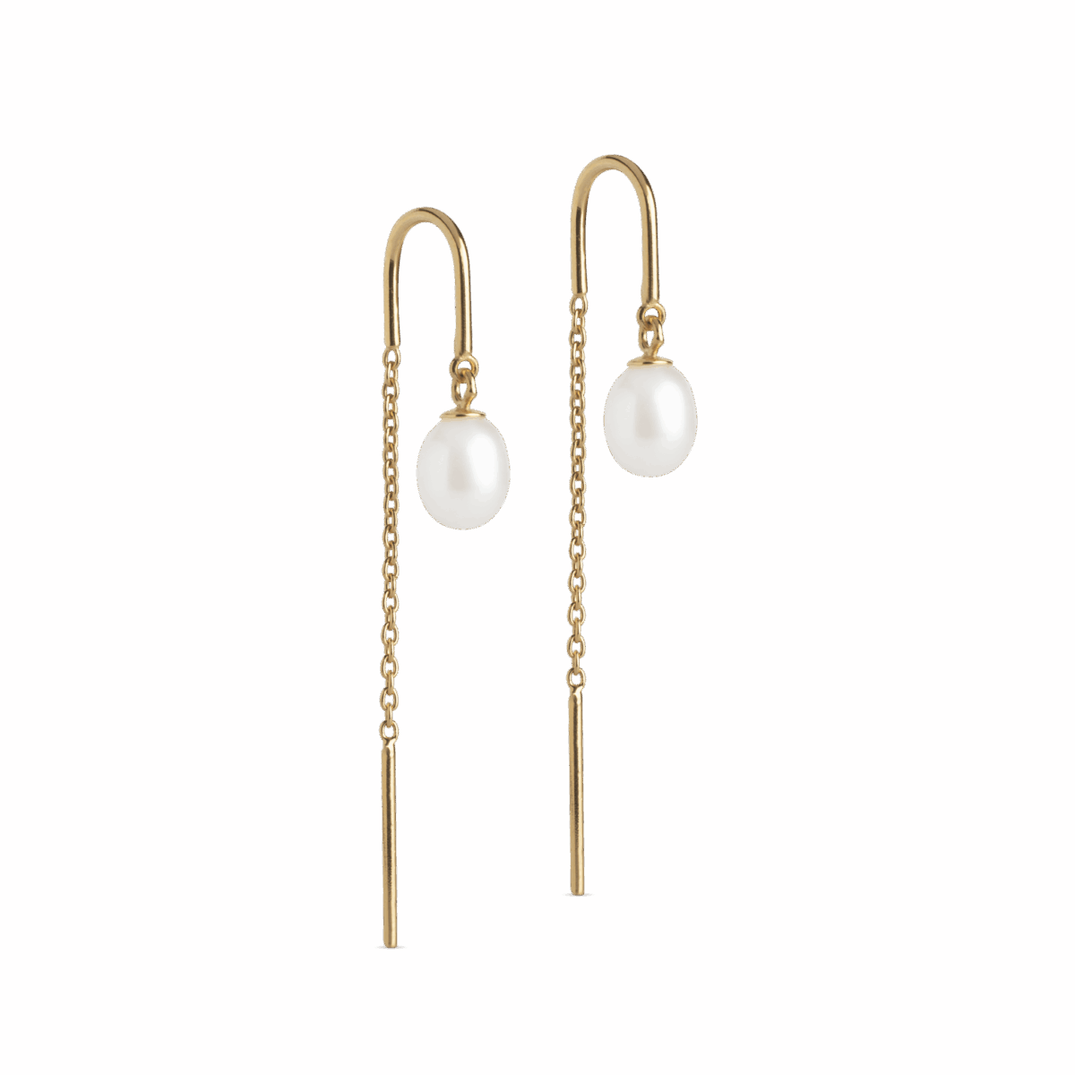 ENAMEL Copenhagen Eleanor øreringe med ferskvandsperle og forgyldt finish