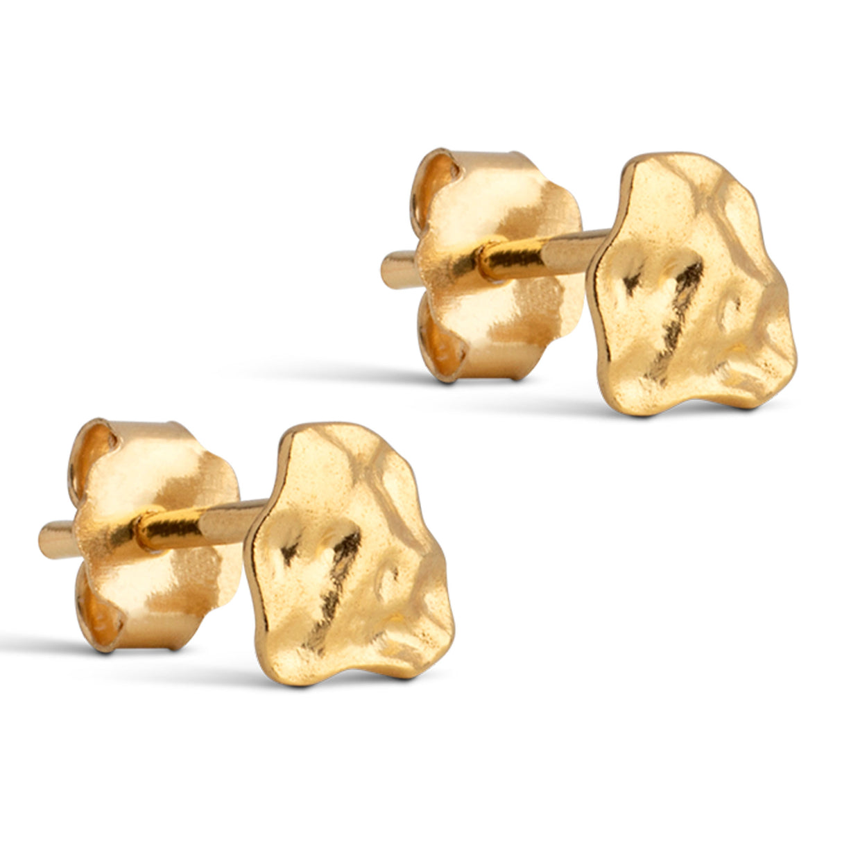 ENAMEL Copenhagen Rio guldbelagte ørestikker med råt håndlavet udtryk, 6 mm