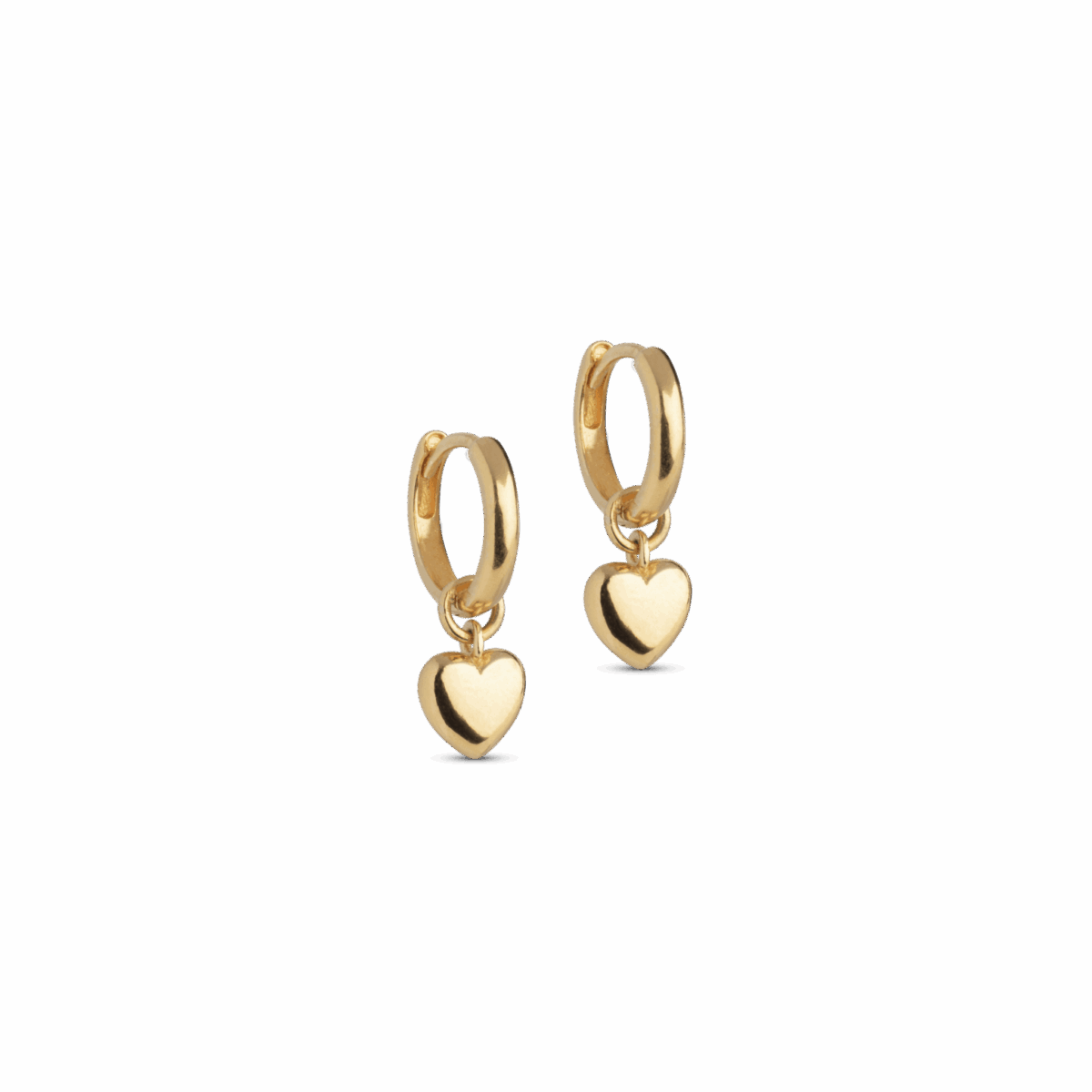 ENAMEL Copenhagen Amore hoops med guldfarvet hjertevedhæng