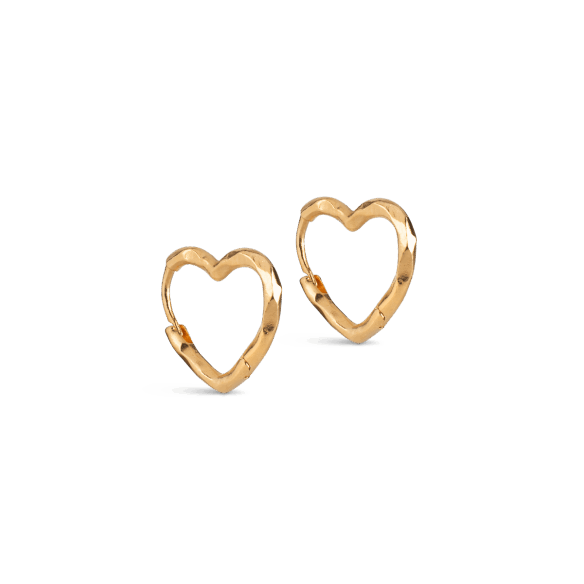 ENAMEL Copenhagen Organic Heart Small Hoops guldbelagte hjerte øreringe