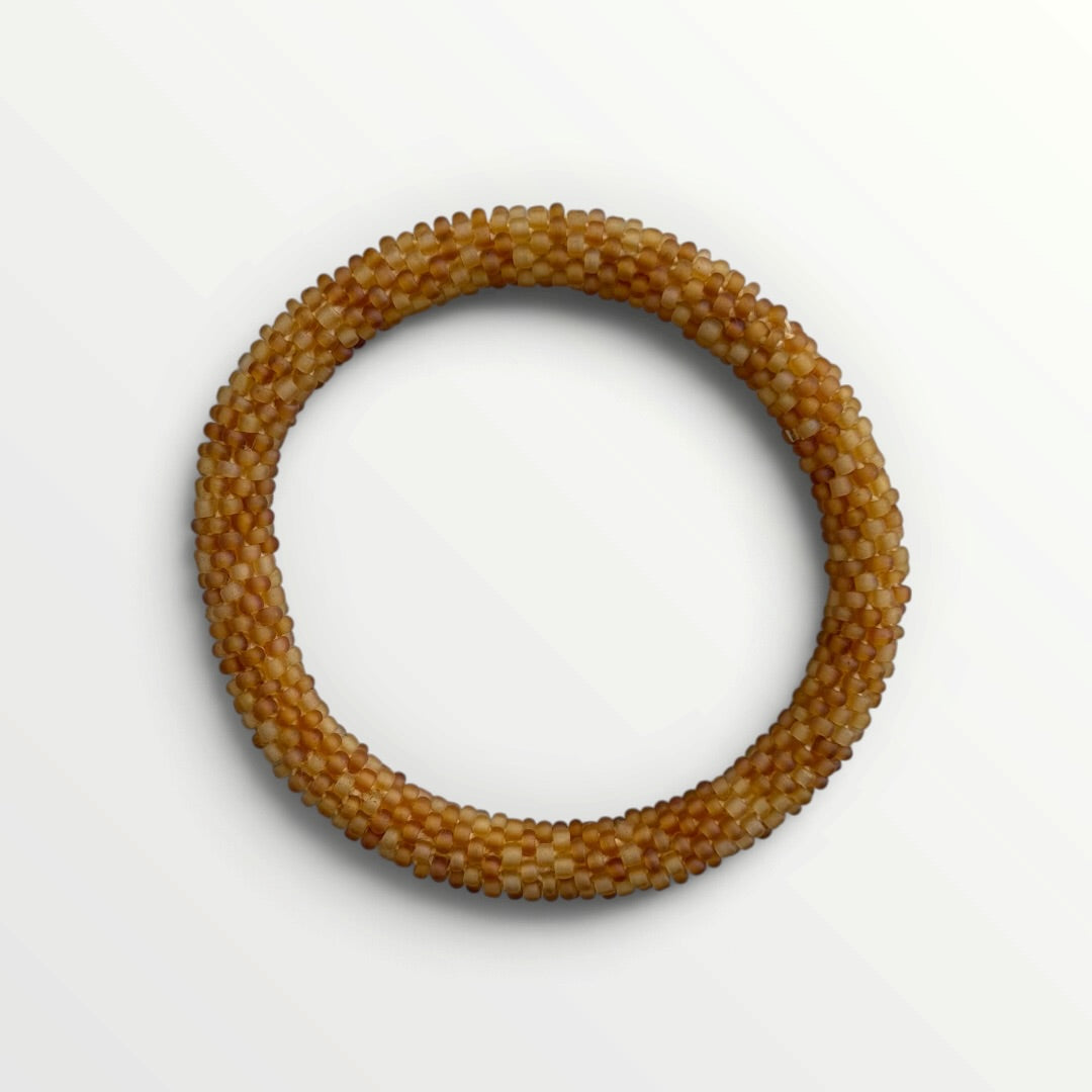 Nepal Perle Armbånd – Mat Beige