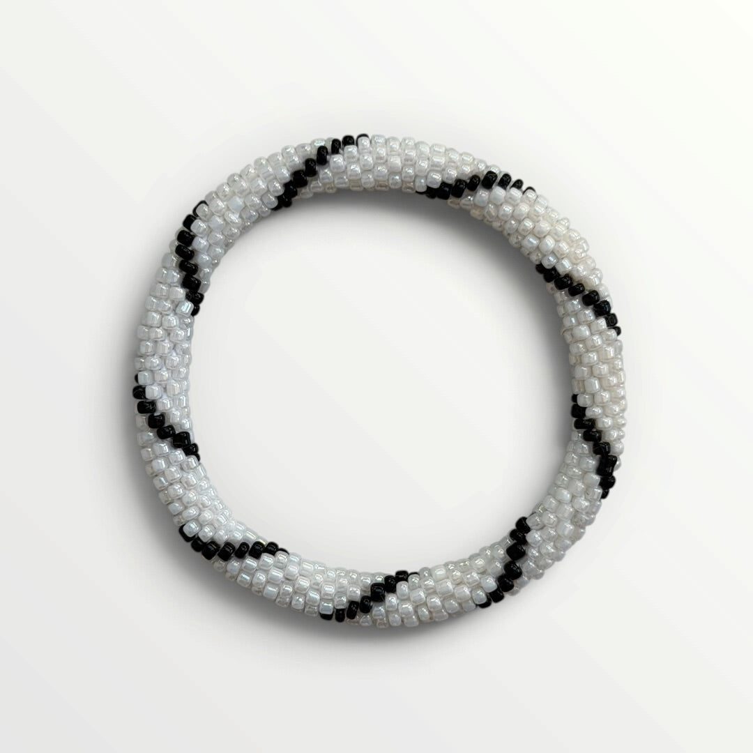 Nepal Perle Armbånd – Sort/Hvid