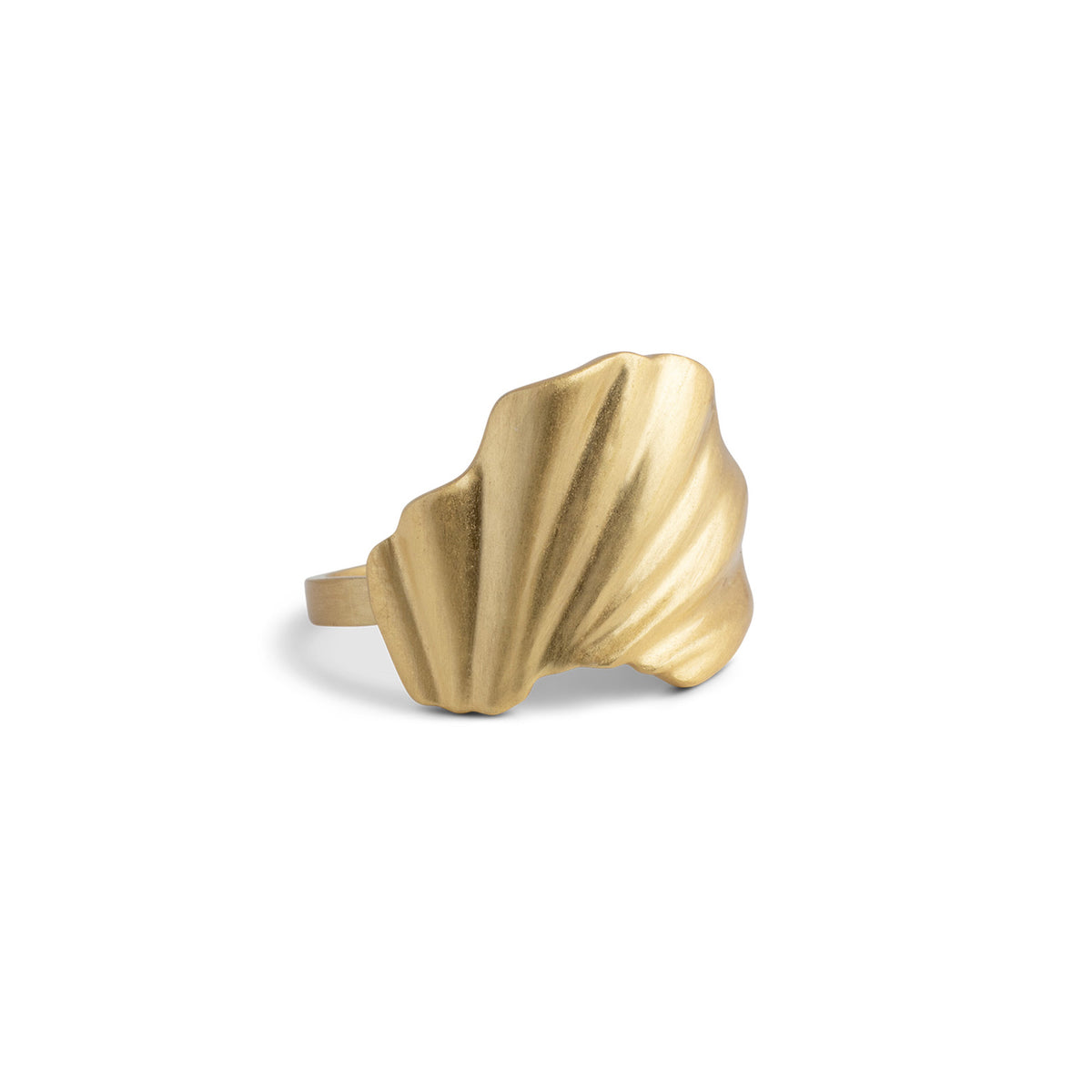 ENAMEL Copenhagen Wave guldbelagt justerbar ring med grafisk bølgeform