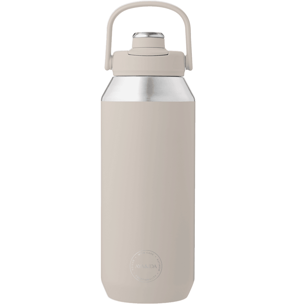 AYA&IDA Sports Bottle 950 ml Cream Beige drikkedunk i rustfrit stål
