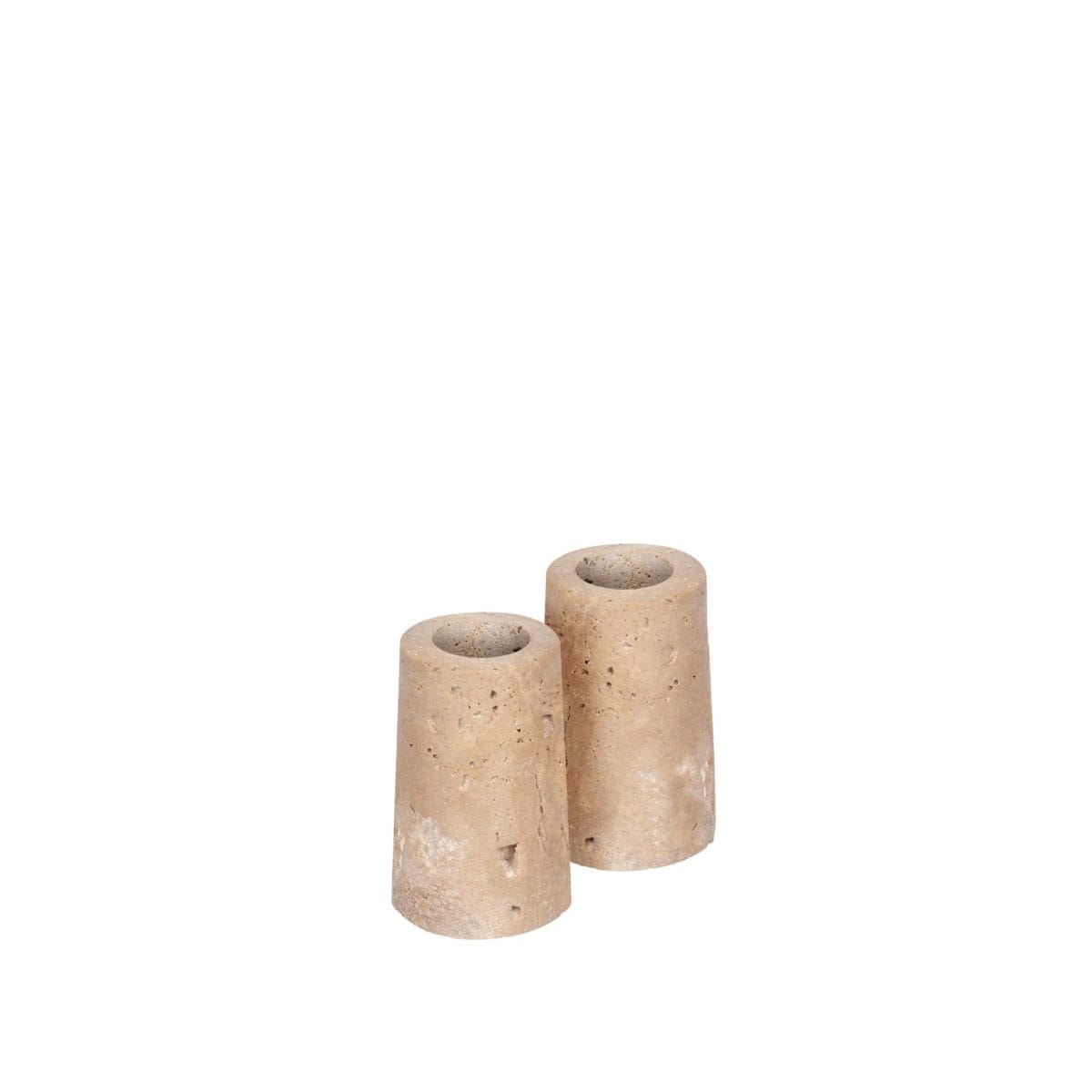 Uyuni Lysestager til Kronelys, Travertin, Medium, Desert Beige, 2 stk.