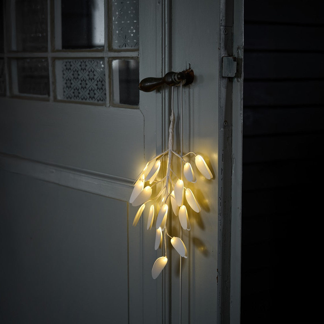 LED Mistelten i papir, Vanilla, 15 x 26 cm