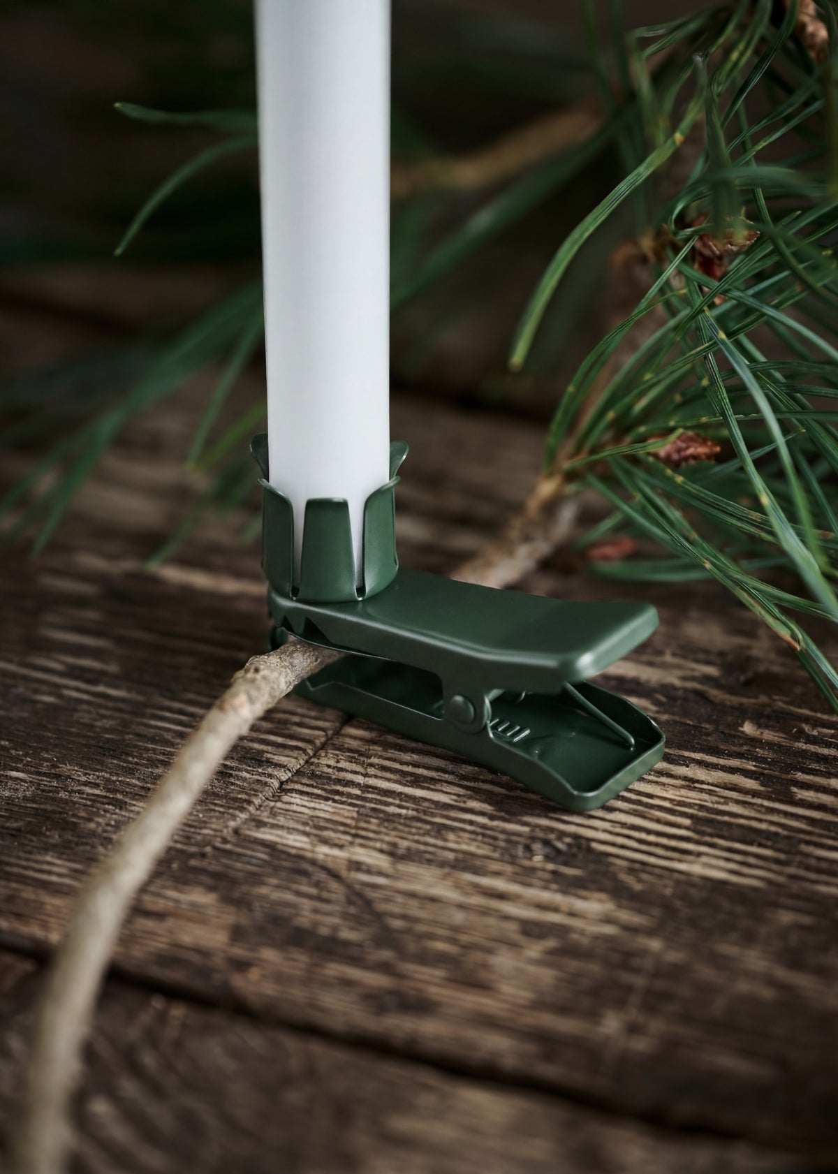 Clips til mini stagelys – Dark Green, 6 stk.