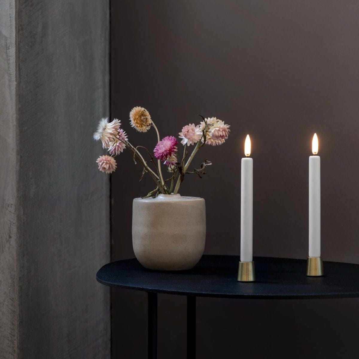 Uyuni LED Kronelys, Nordic White, 20 cm (Smooth, 2 stk.)