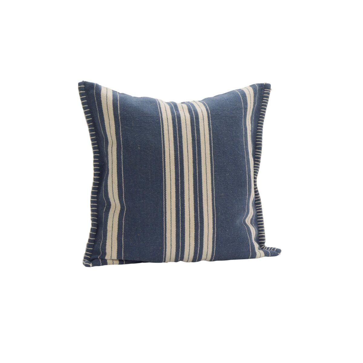 Stribet pudebetræk fra Nordal i navy og off white 50x50 cm