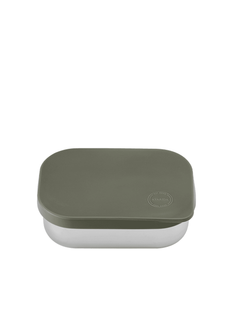 AYA&IDA lunch box madkasse 900 ml tropical green rustfrit stål med ruminddeling