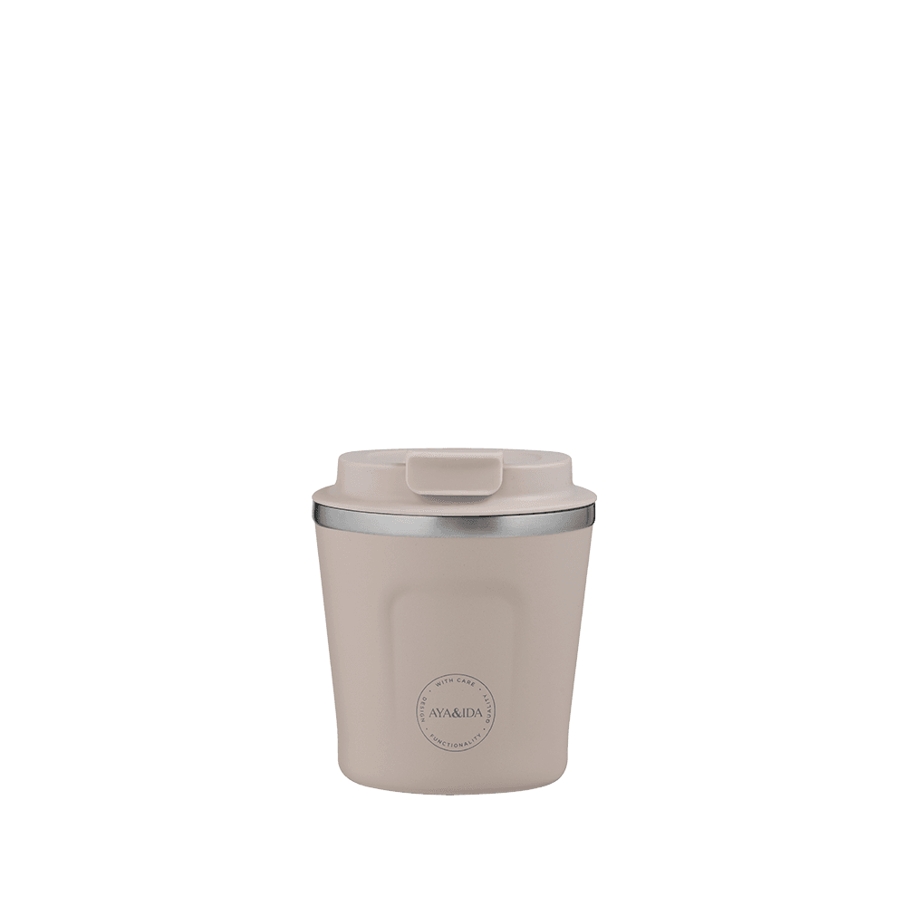 AYA&IDA CUP2GO termokop 240 ml cream beige med låg