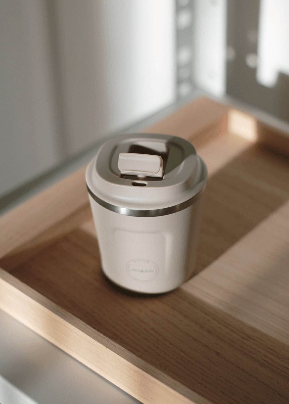 AYA&IDA CUP2GO termokop 240 ml cream beige med låg