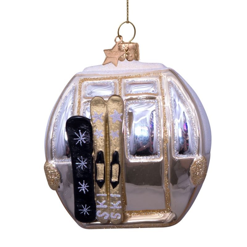 Vondels – Juleornament Ski Gondola Beige (H8 cm)