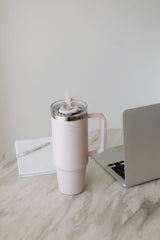 AYA&IDA - Termokop med sugerør 885 ml - Soft Rose