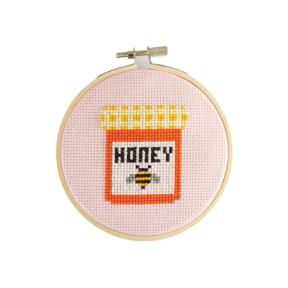 Cotton Clara Honningkrukke DIY korsstingskit med træramme og plastfri æske