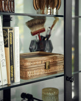 Nordal smykkeskrin i rattan med glaslåg og ruminddeling