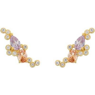 Penny Ørestikker i 24k forgyldt genanvendt sterling sølv med zirconia fra Nuni Copenhagen
