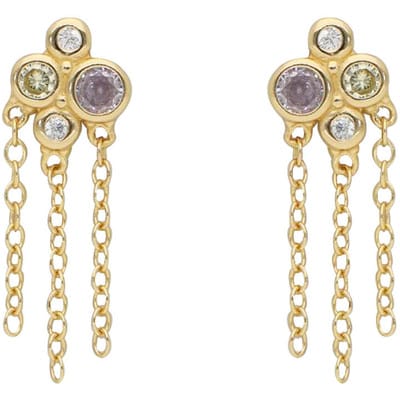 Rosalina Øreringe i 24k forgyldt genanvendt sterling sølv med zirconia fra Nuni Copenhagen