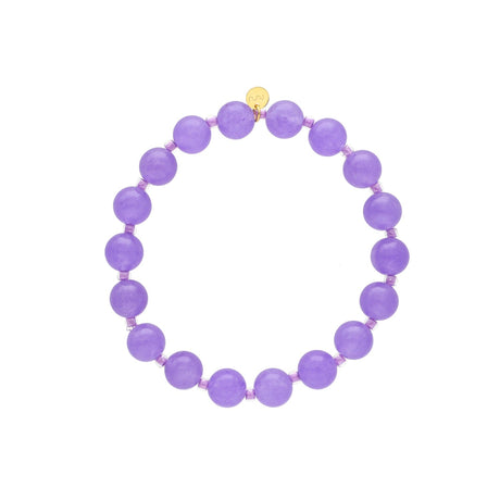 Jasmin Armbånd i 18k forgyldt sterling sølv med lavendel lilla jade og glasperler fra Nuni Copenhagen