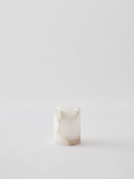Tell Me More Alabast lysestage XS – håndlavet i Indien af alabaststen, H 8 x Ø 8 cm.