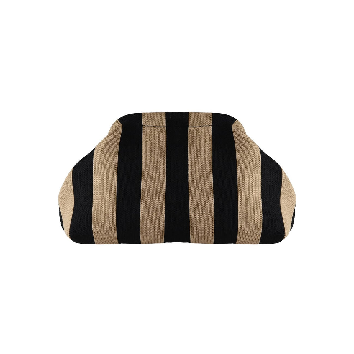 By Stær Alba Clutch i sort og beige stribet mønster