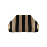 By Stær Alba Clutch i sort og beige stribet mønster