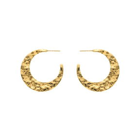 Nuni Copenhagen Paula øreringe Gold hoops 35 mm med formet design