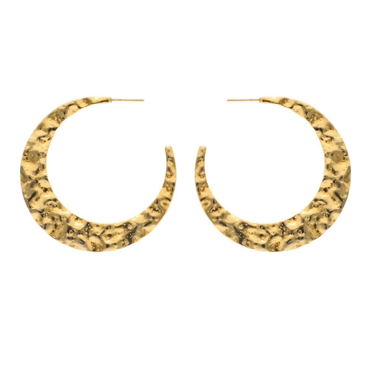 Nuni Copenhagen Paula øreringe Gold hoops 50 mm med formet design