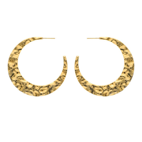 Nuni Copenhagen Paula øreringe Gold hoops 50 mm med formet design