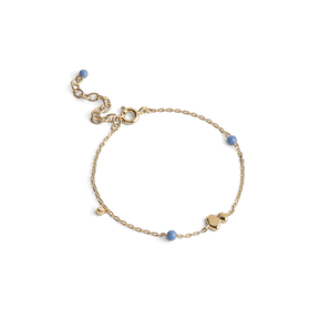 ENAMEL Copenhagen Melia armbånd i cornflower blå med forgyldt kæde