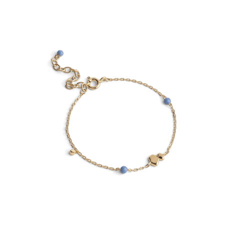 ENAMEL Copenhagen Melia armbånd i cornflower blå med forgyldt kæde