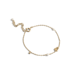 ENAMEL Copenhagen Melia armbånd i hvid Daisy med forgyldt kæde
