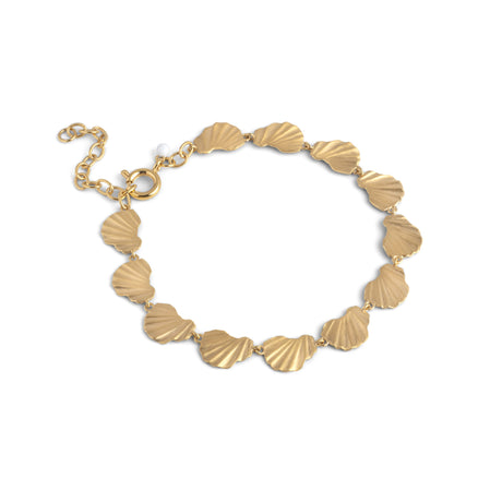 ENAMEL Copenhagen Wave Chunky guldbelagt armbånd med bølget skulpturel struktur