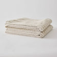 Stribet beige badehåndklæde i 100 % bomuld fra Tell Me More – Bonnie 70x140 cm