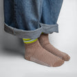 Aydo Studio Amsterdam gråbrune strømper 36-40 tekstureret strik
