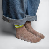 Aydo Studio Amsterdam gråbrune strømper 36-40 tekstureret strik