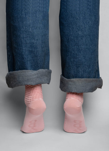 Aydo Studio Amsterdam Blossom Pink strømper 36-40 tekstureret strik