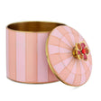 Doing Goods Cameron Circus Box Large Pink – håndlavet dekorativ smykkeæske med pink striber og gylden knop