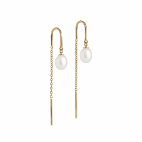 ENAMEL Copenhagen Eleanor øreringe med ferskvandsperle og forgyldt finish