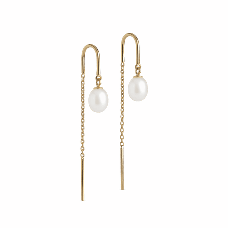 ENAMEL Copenhagen Eleanor øreringe med ferskvandsperle og forgyldt finish