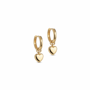 ENAMEL Copenhagen Amore hoops med guldfarvet hjertevedhæng