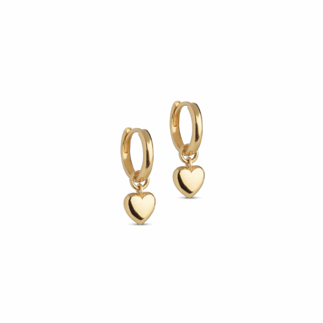 ENAMEL Copenhagen Amore hoops med guldfarvet hjertevedhæng