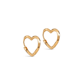 ENAMEL Copenhagen Organic Heart Small Hoops guldbelagte hjerte øreringe